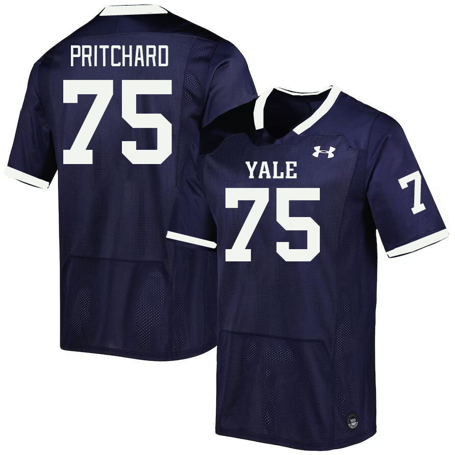 Men-Youth #75 Lucas Pritchard Yale Bulldogs 2023 College Football Jerseys Stitched-Blue